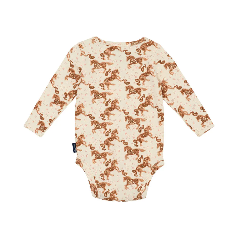 112359425 Wrangler Baby Girl Long Sleeve Bodysuit - Multicolor