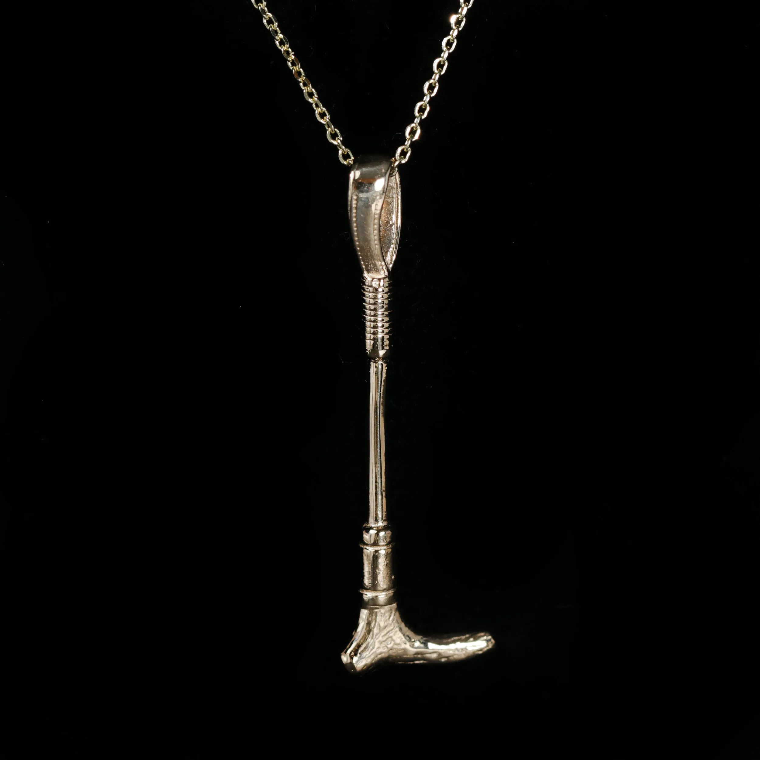 14k Yellow Gold Riding Crop Charm Pendant