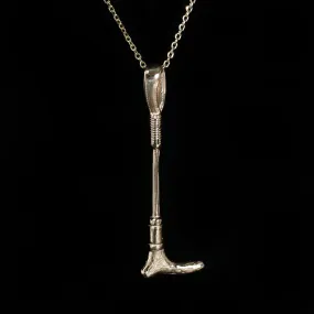 14k Yellow Gold Riding Crop Charm Pendant