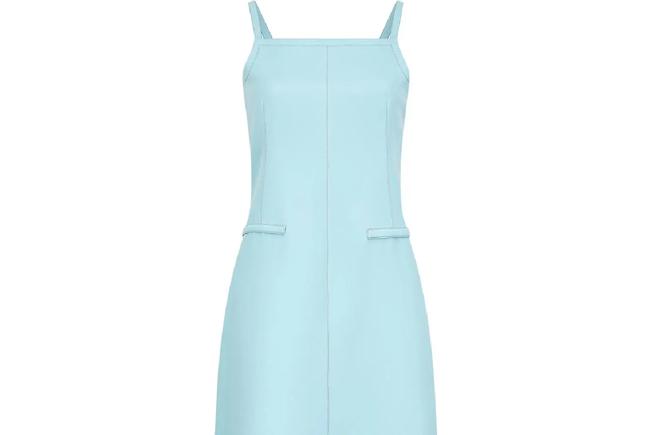 1971 Documented Courreges Turquoise Maxi Dress