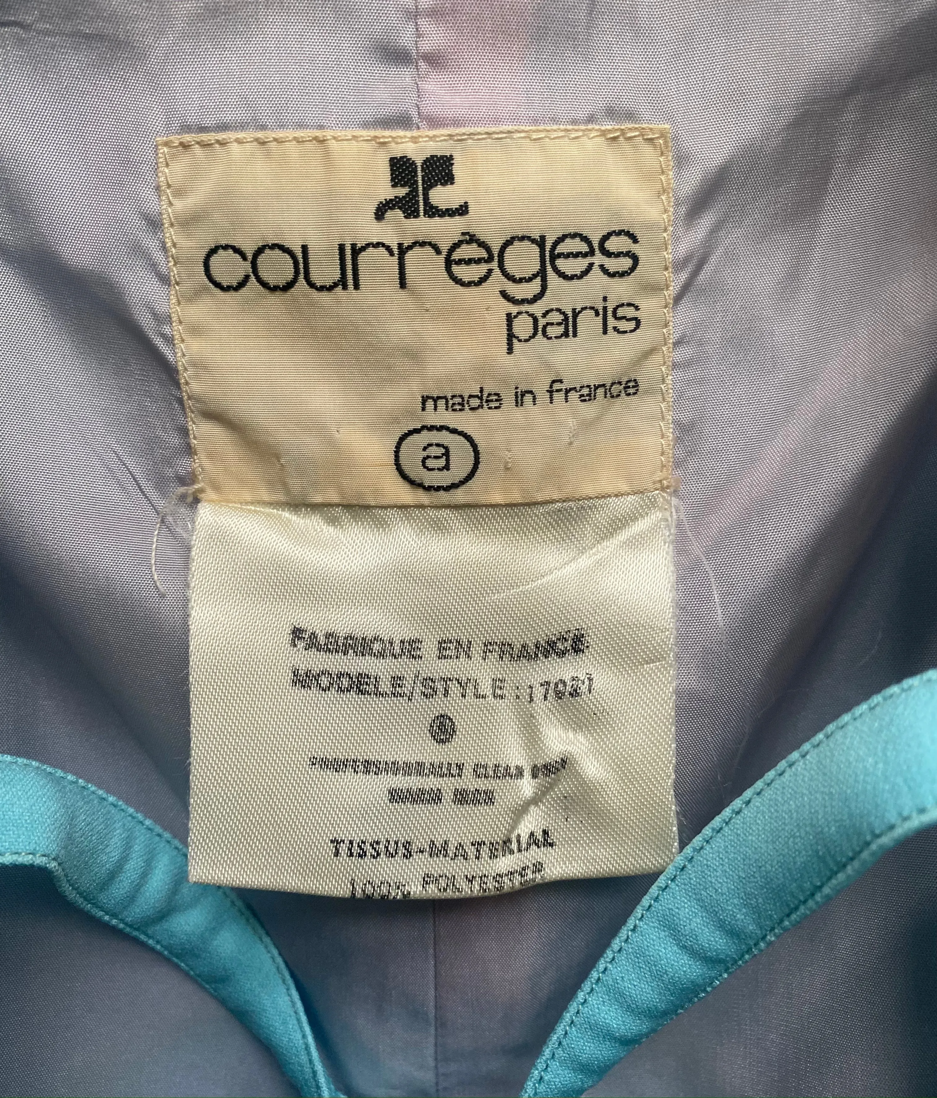 1971 Documented Courreges Turquoise Maxi Dress