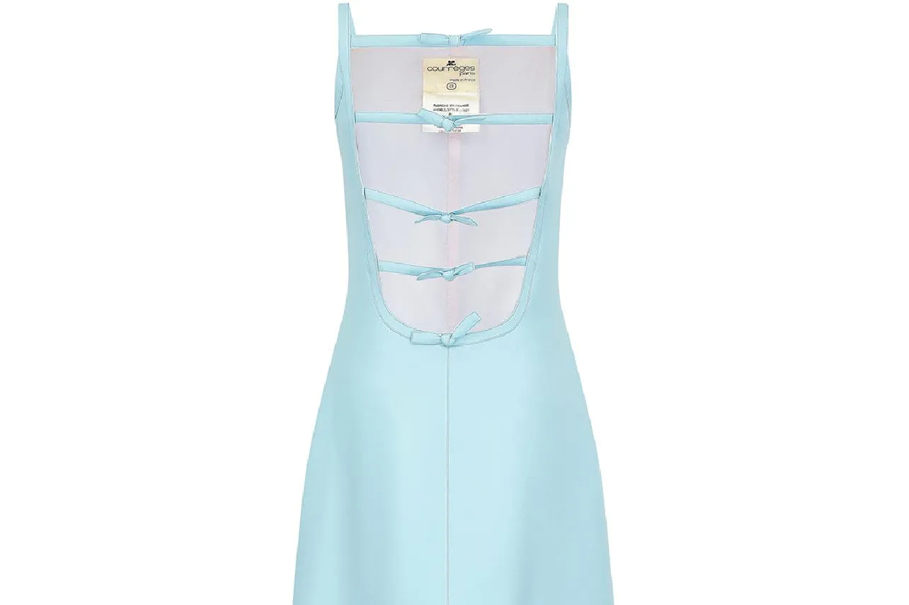 1971 Documented Courreges Turquoise Maxi Dress