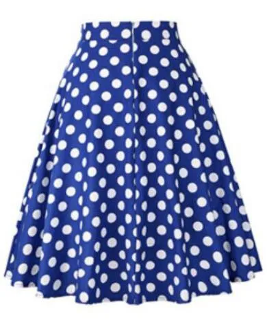 2021 Casual High Waist Cotton Daily Skirt For Summer Slim A-line Women Knee-length Office Big Swing Rockabilly Party 50s Skirts