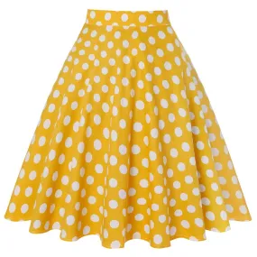 2021 Casual High Waist Cotton Daily Skirt For Summer Slim A-line Women Knee-length Office Big Swing Rockabilly Party 50s Skirts