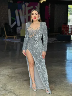 2pcs Maxi Dress & Bodysuit