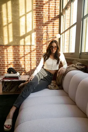 A Little Buttoned Top in Cream
