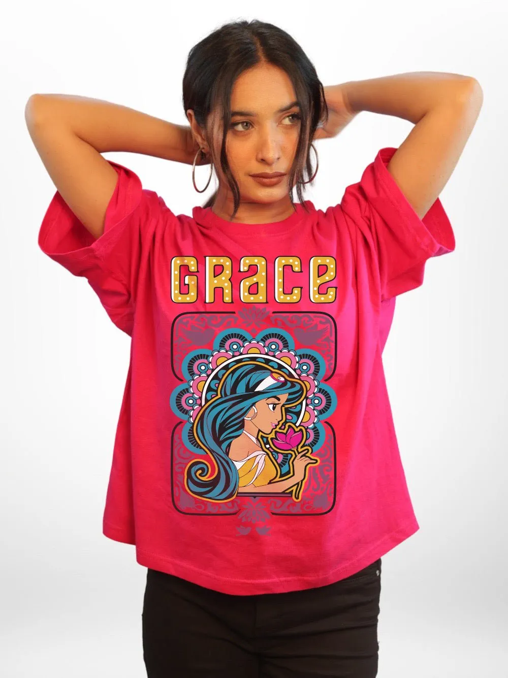 ALADIN: HER GRACE Graphic Printed Womens Drop Shoulder T-shirt Legacy Boutiques Bangladesh