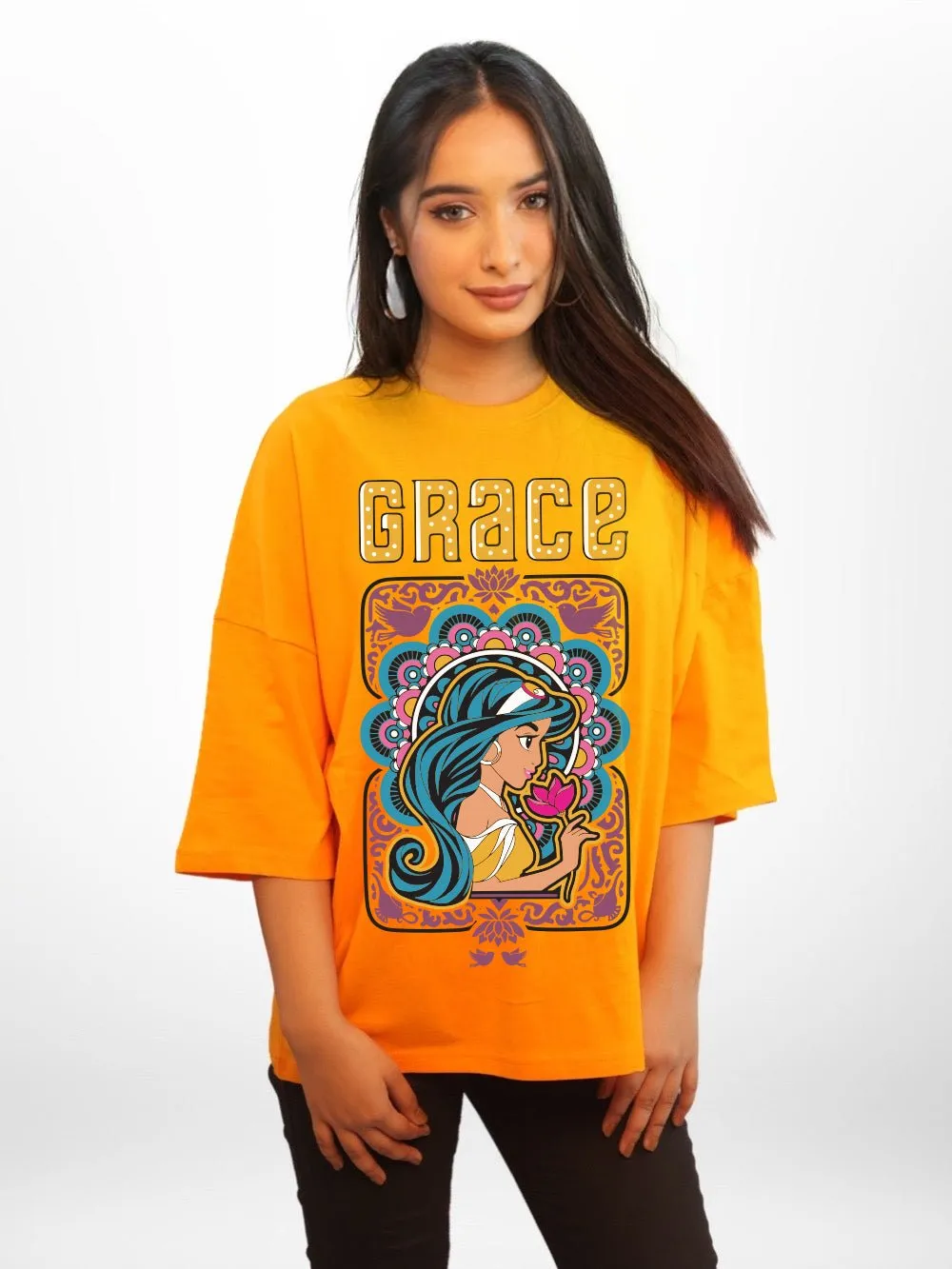 ALADIN: HER GRACE Graphic Printed Womens Drop Shoulder T-shirt Legacy Boutiques Bangladesh