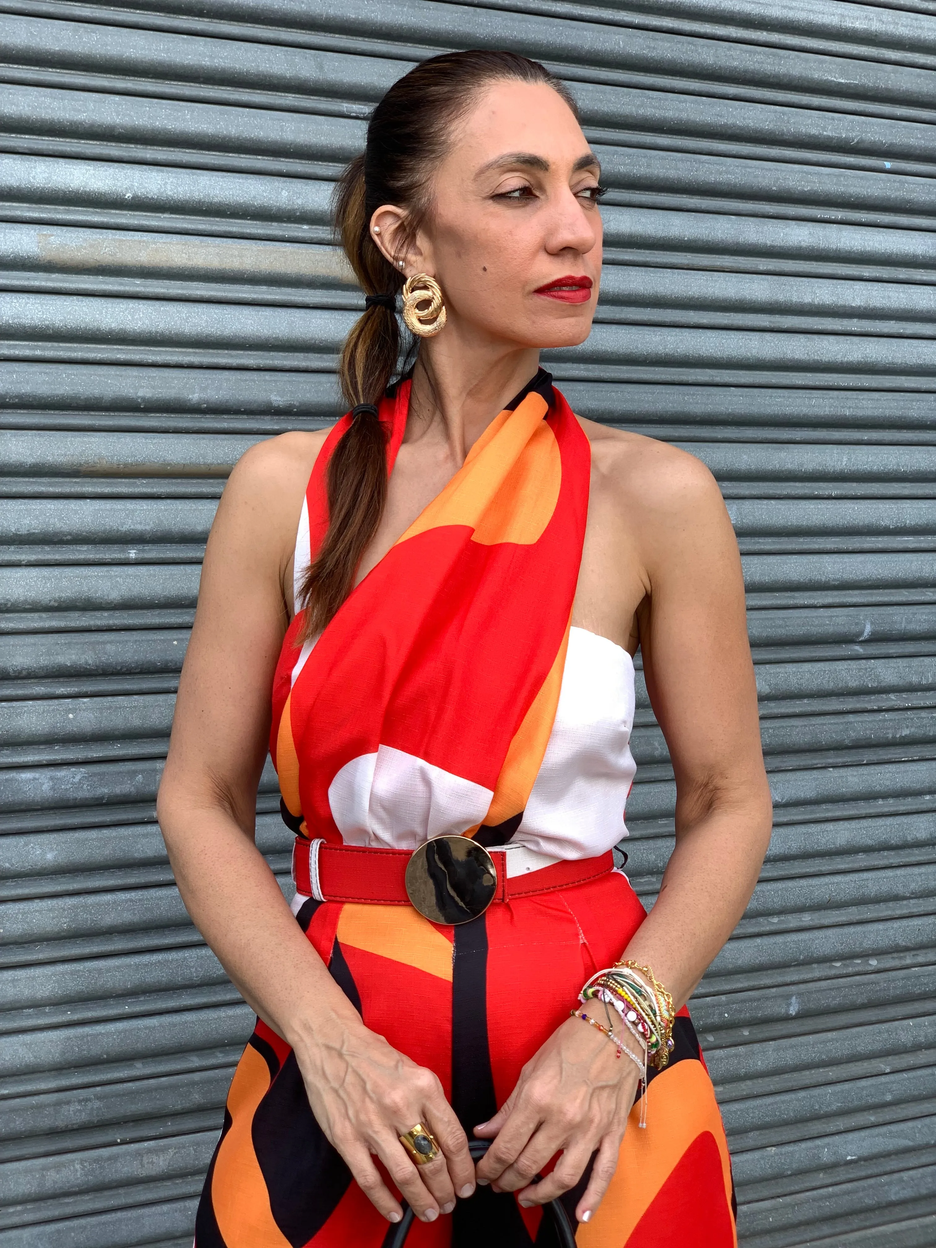 Art Deco Red Jumpsuit