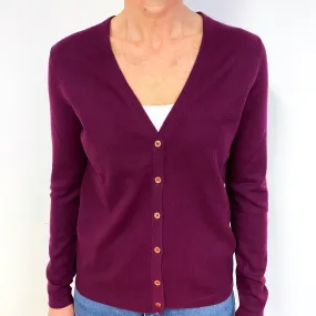 Aubergine Cashmere Cardigan Medium