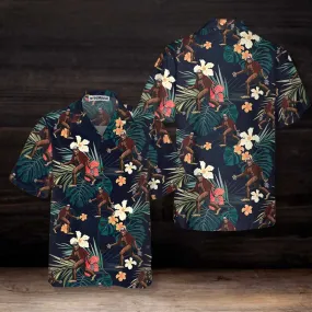 Bigfoot With Tropical Leaves Funny Halloween Hawaiian Shirt, Best Halloween Shirt For Men And Women