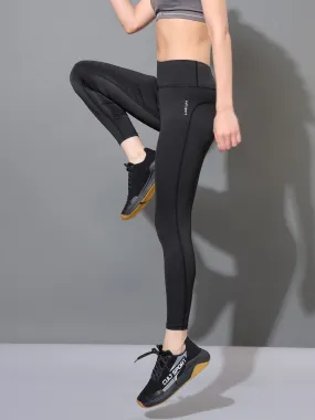 Black High Waist Solid Performance Tights