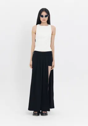 Black Pleated Skirt with Waist Belt Accessories