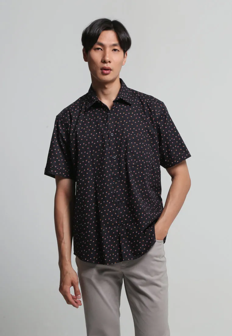 Black Square Angle Print Shirt