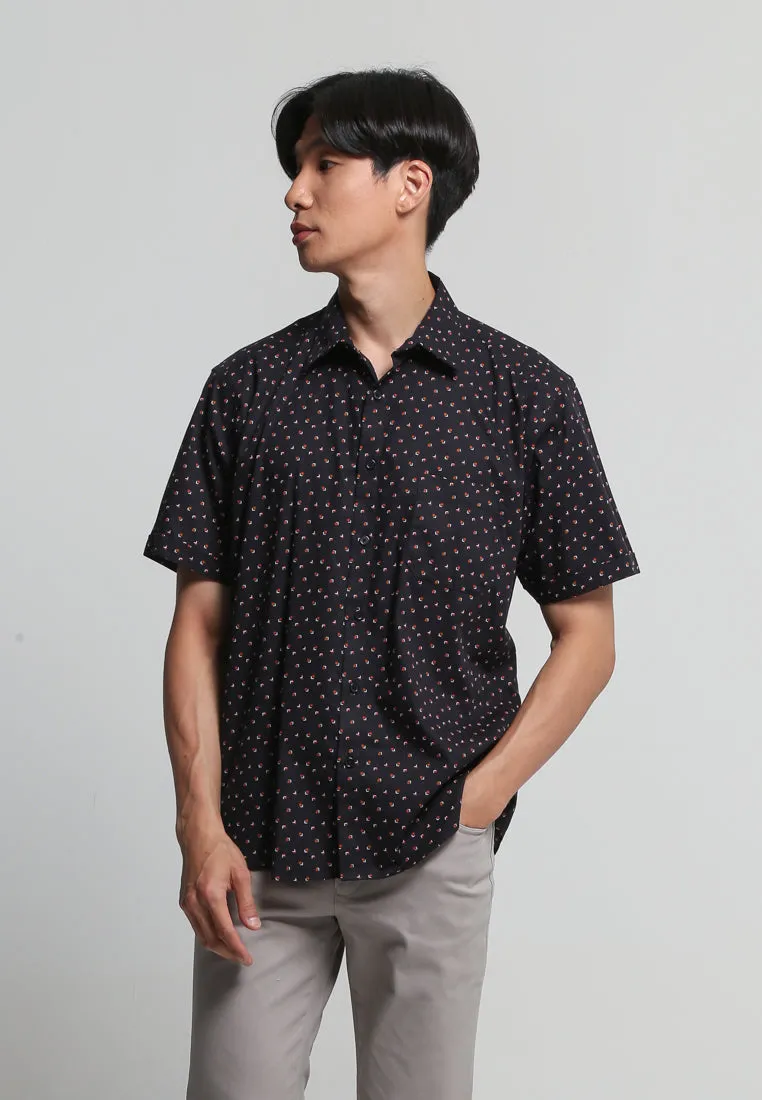 Black Square Angle Print Shirt