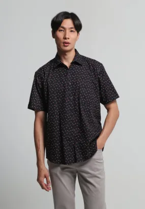 Black Square Angle Print Shirt