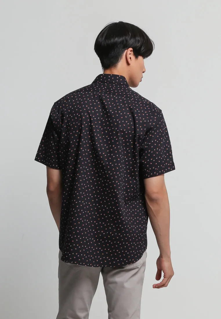 Black Square Angle Print Shirt