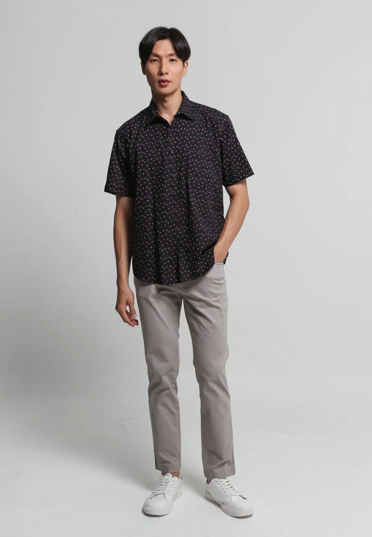 Black Square Angle Print Shirt