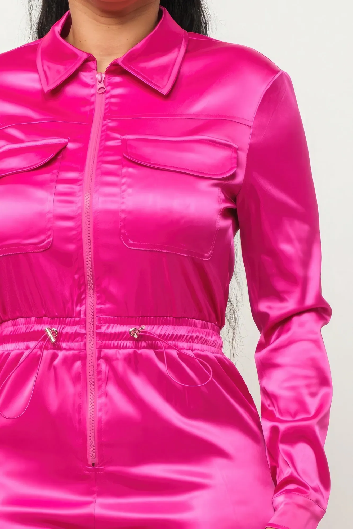 Blue Zone Planet |  Front Zipper Pockets Top And Pants Jumpsuit