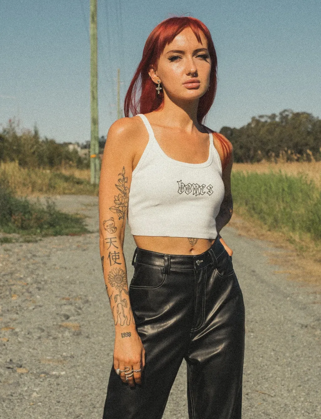 BONES CLUB RIB CROP - VINTAGE WHITE