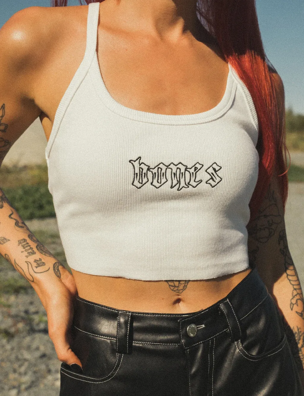 BONES CLUB RIB CROP - VINTAGE WHITE