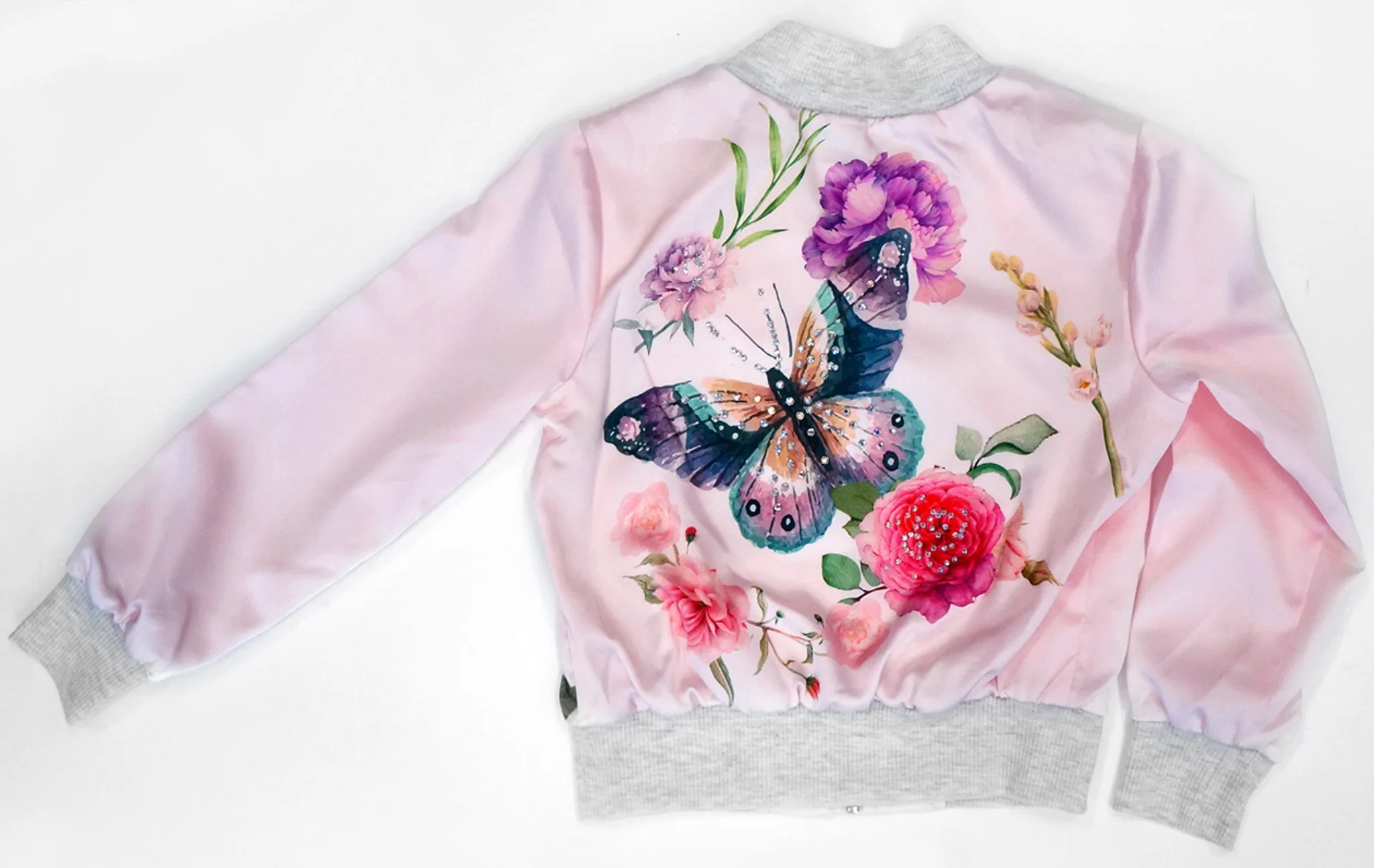 Butterfly Floral Bomber Jacket (A29258)