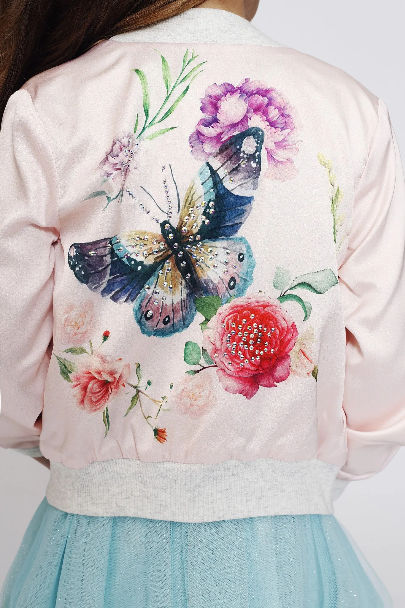 Butterfly Floral Bomber Jacket (A29258)