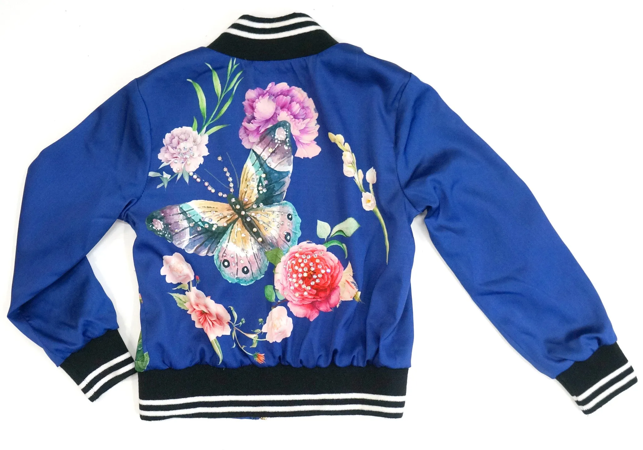 Butterfly Floral Bomber Jacket (A29258)