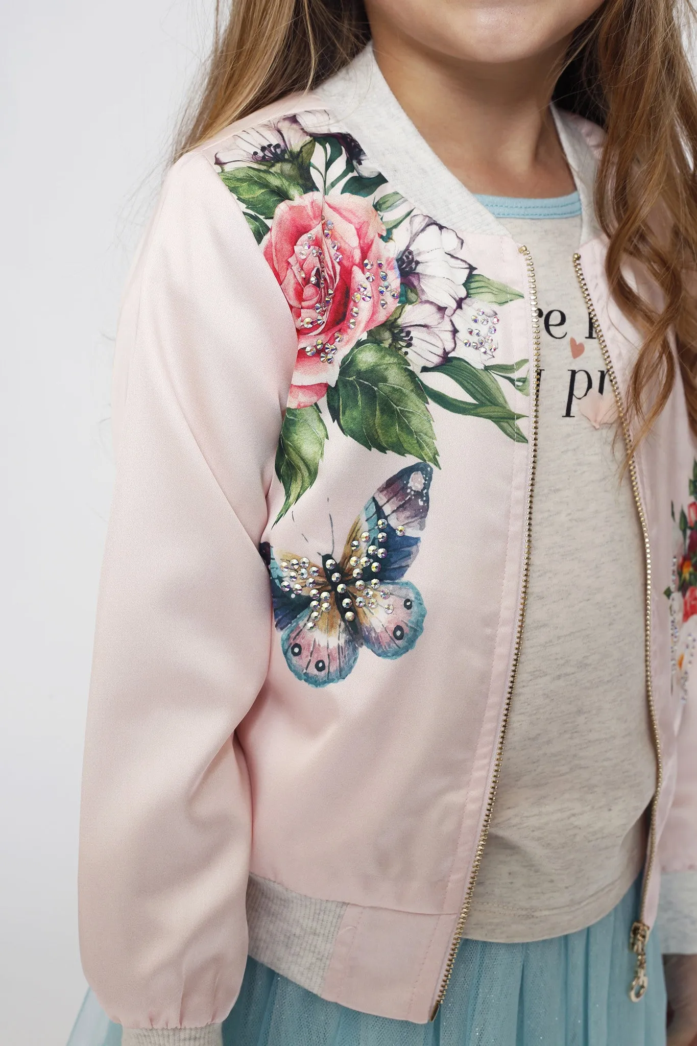 Butterfly Floral Bomber Jacket (A29258)