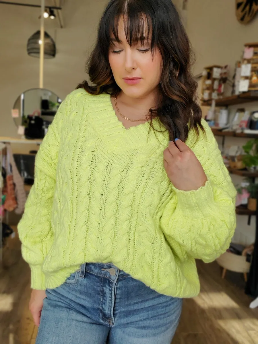 Cable Knit Crop Sweater