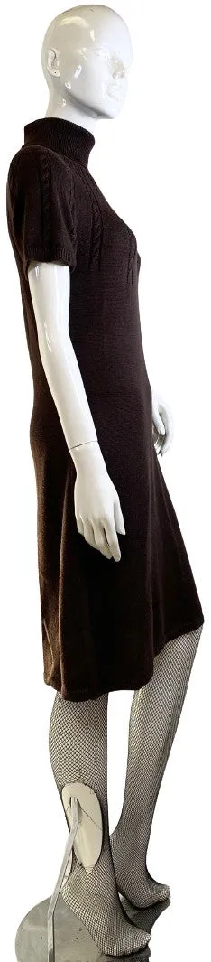 Calvin Klein Sweater Dress Brown Short Sleeve Size S SKU 000319-11