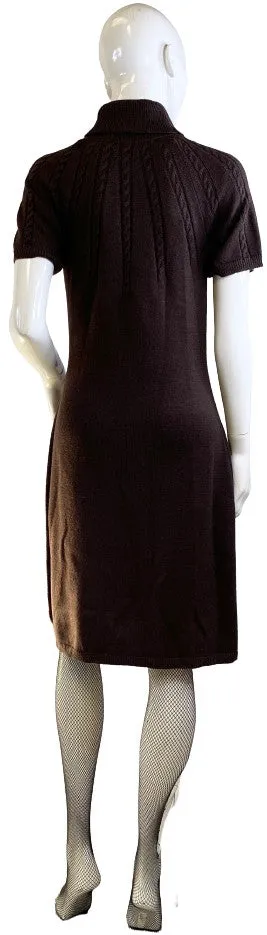 Calvin Klein Sweater Dress Brown Short Sleeve Size S SKU 000319-11
