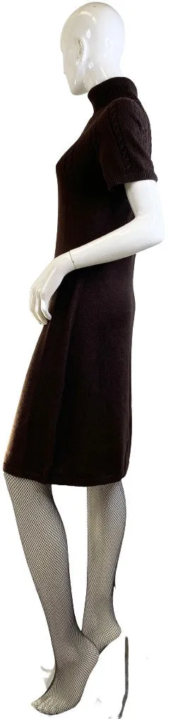 Calvin Klein Sweater Dress Brown Short Sleeve Size S SKU 000319-11