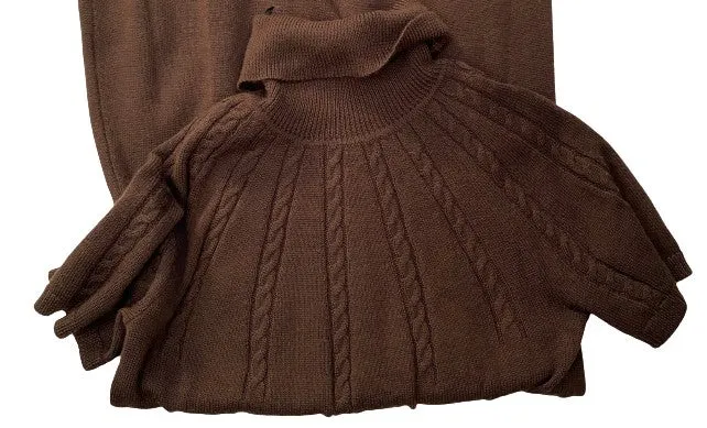 Calvin Klein Sweater Dress Brown Short Sleeve Size S SKU 000319-11