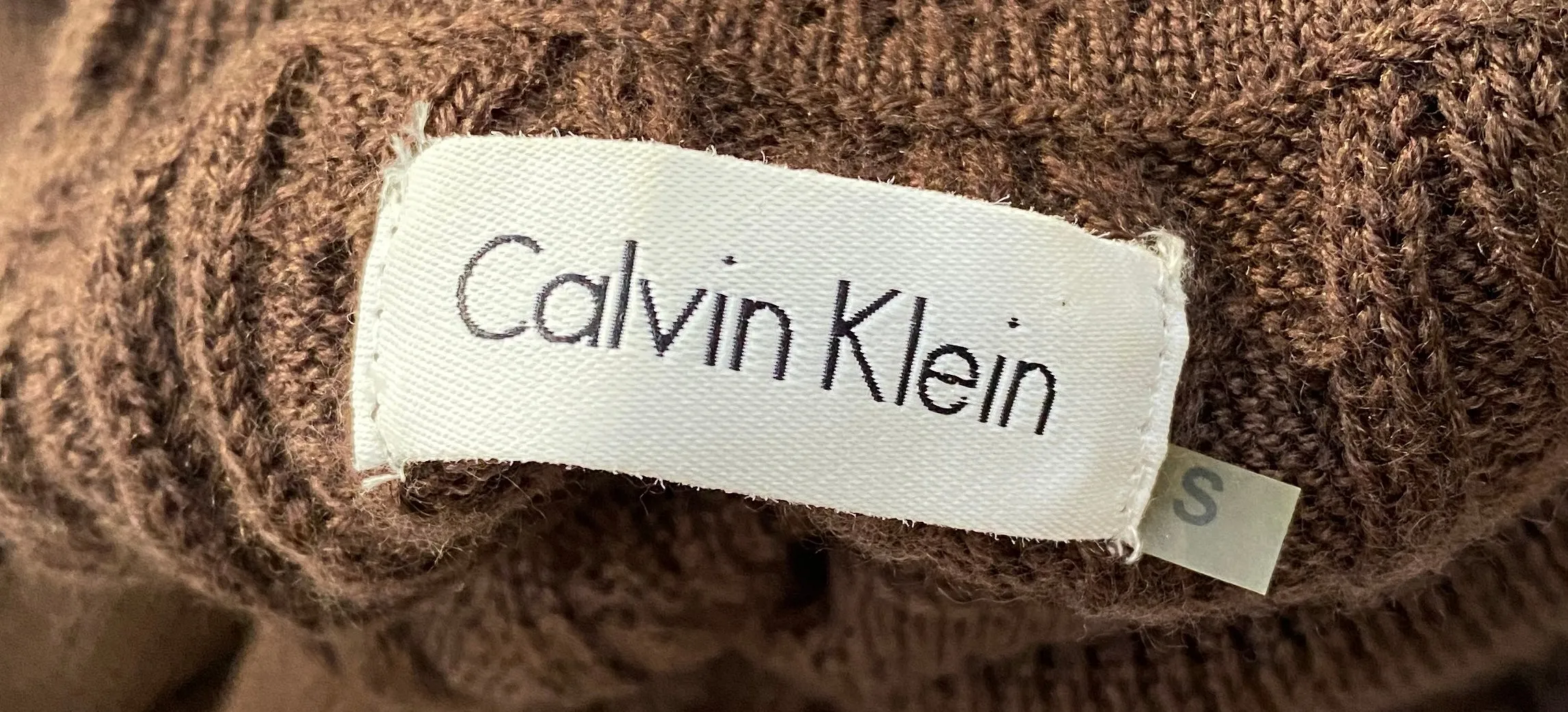 Calvin Klein Sweater Dress Brown Short Sleeve Size S SKU 000319-11