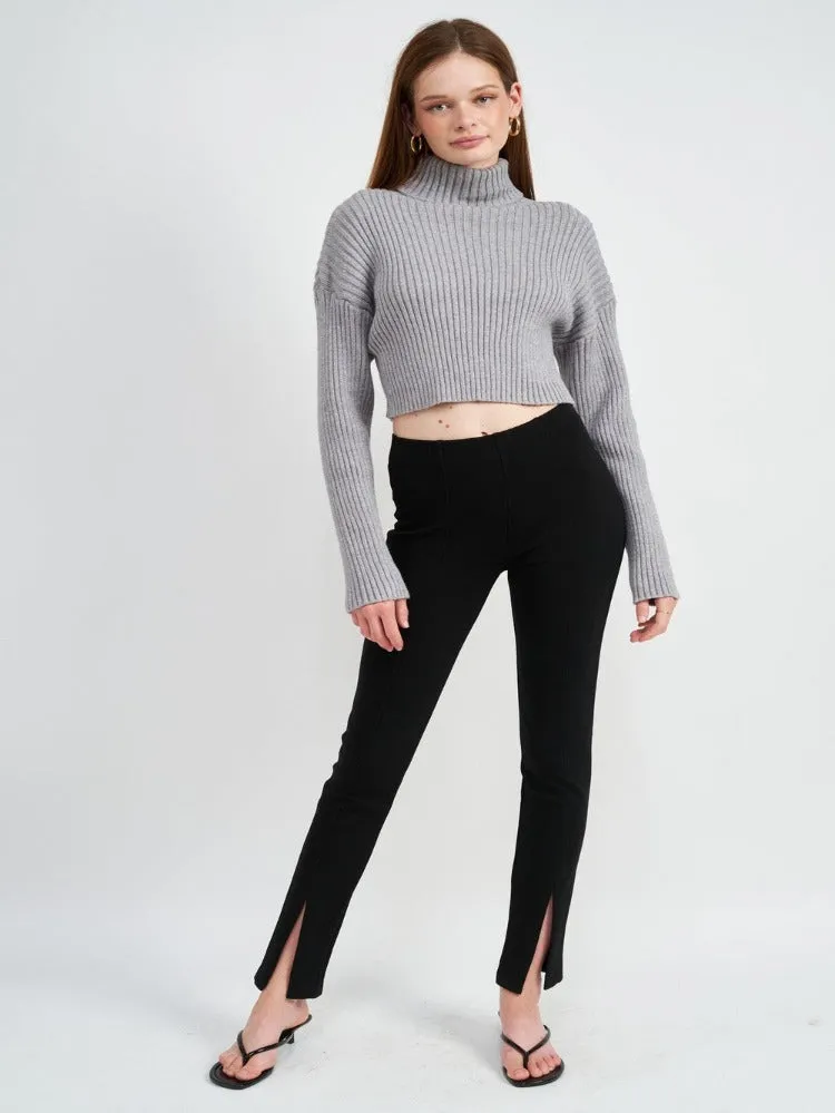 Camellia Turtle Neck Cropped Sweater