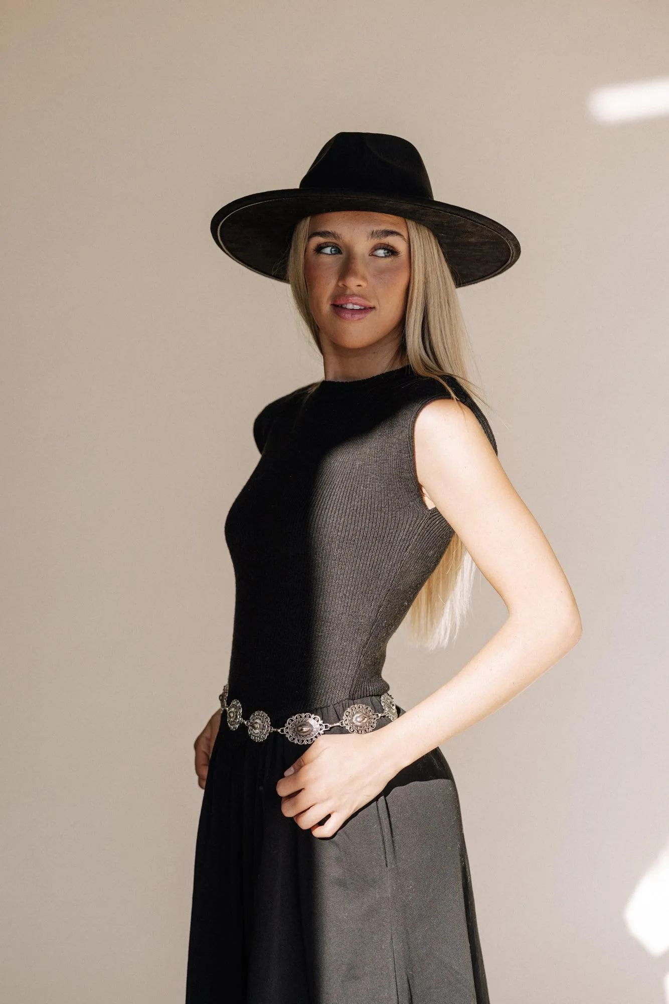 Carrie Cap Sleeve Sweater Dress in Black