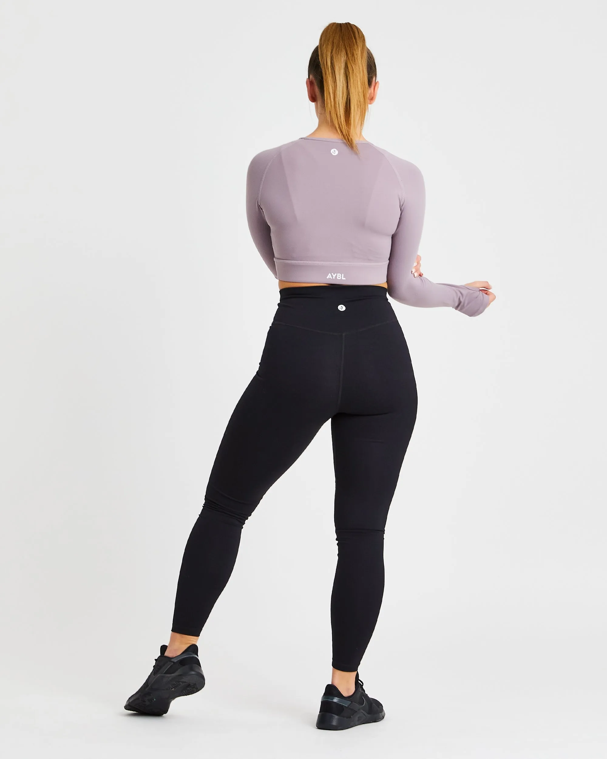Core Long Sleeve Crop Top - Lavender