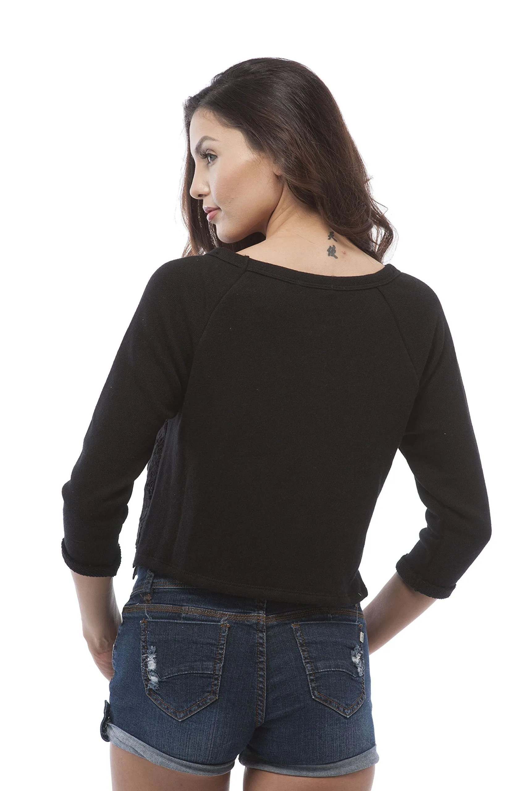 Crochet Crop Sweatshirt