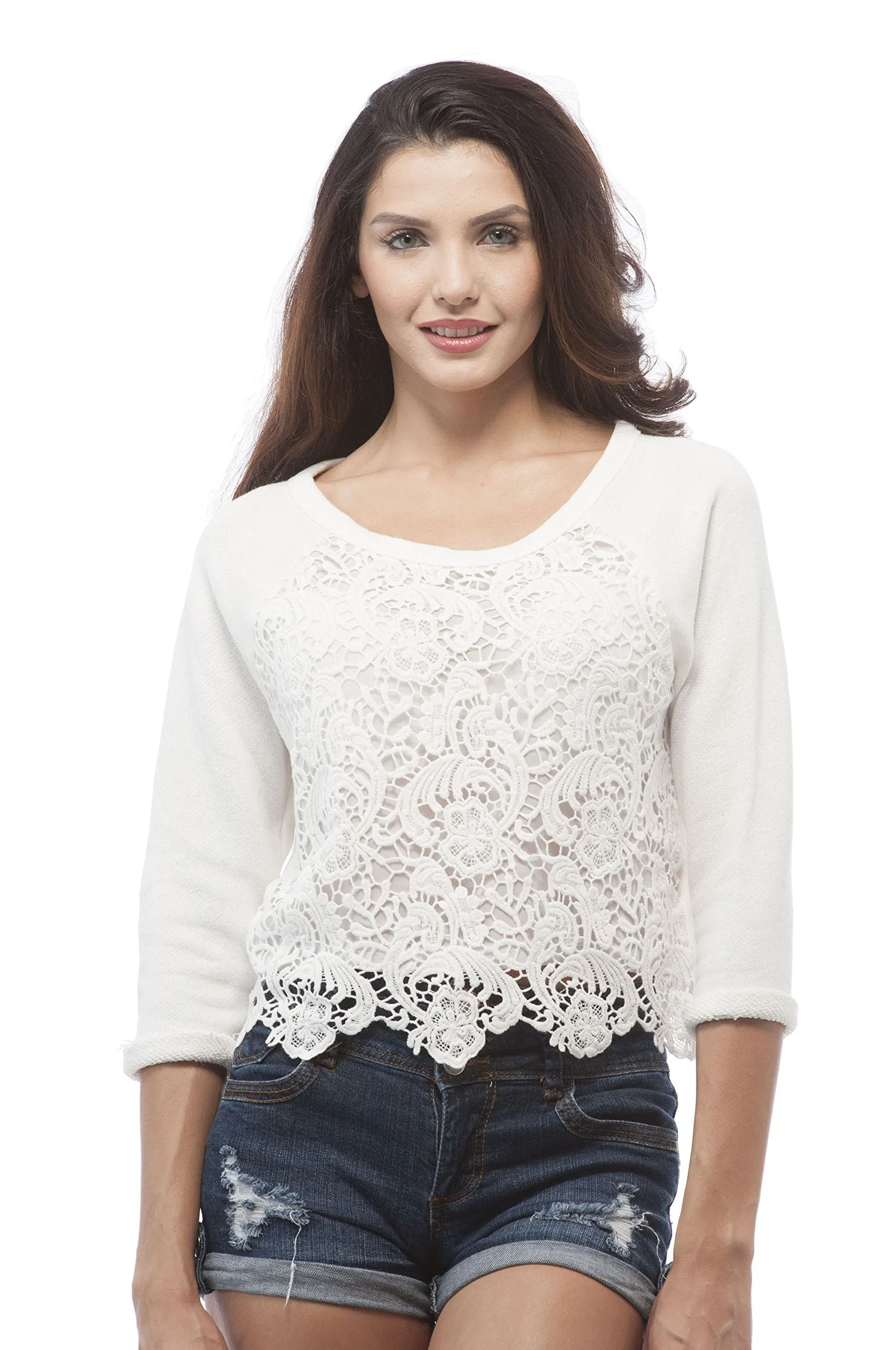 Crochet Crop Sweatshirt