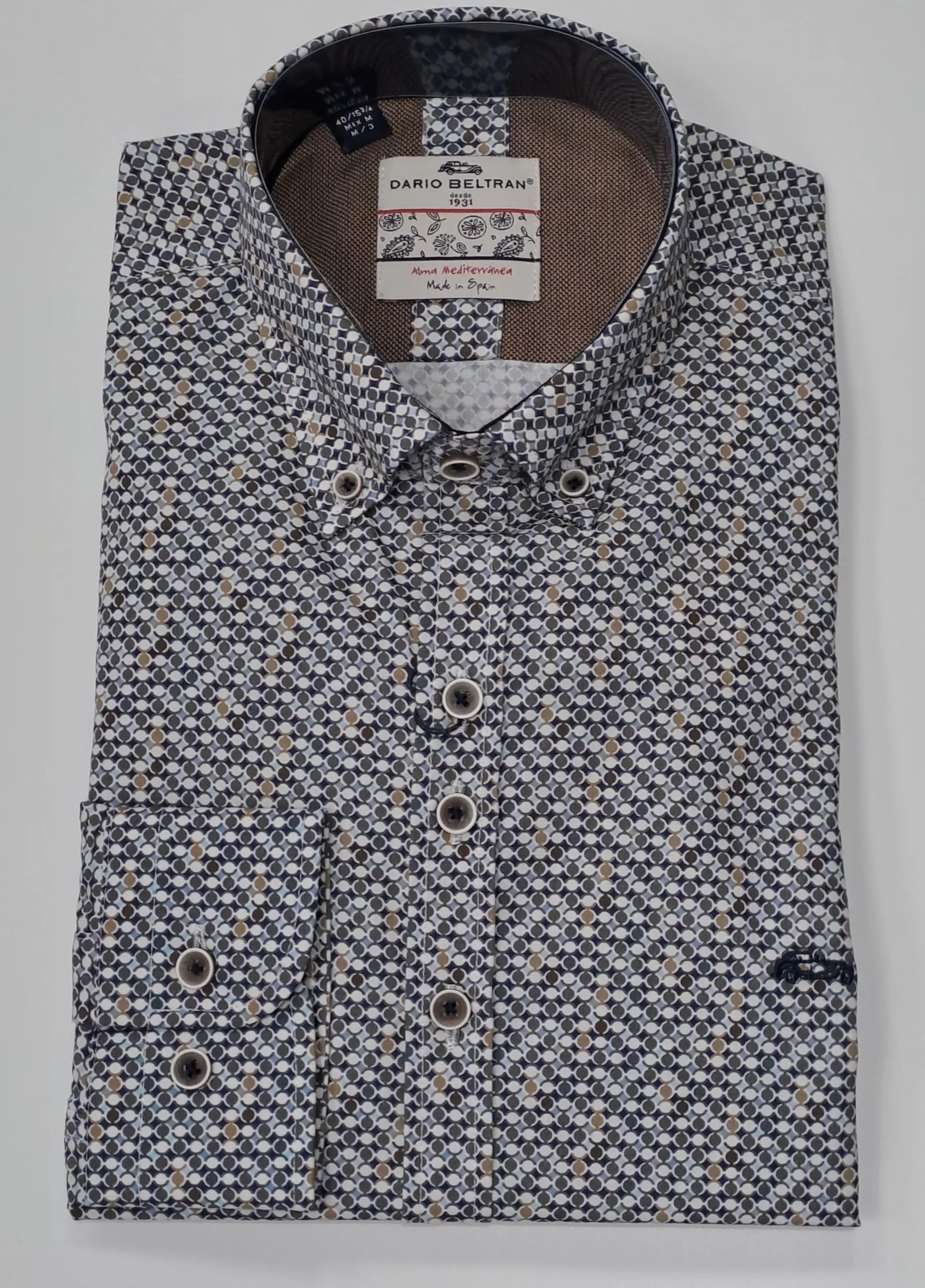 Dario Beltran Bispos Regular Fit Long Sleeve Shirt 321 - Blue