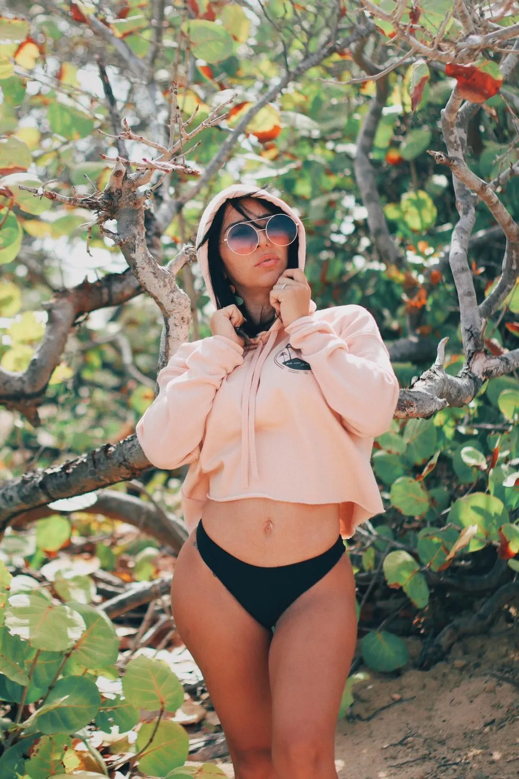 Del Mar y el Sol Crop Hoodie Sweater