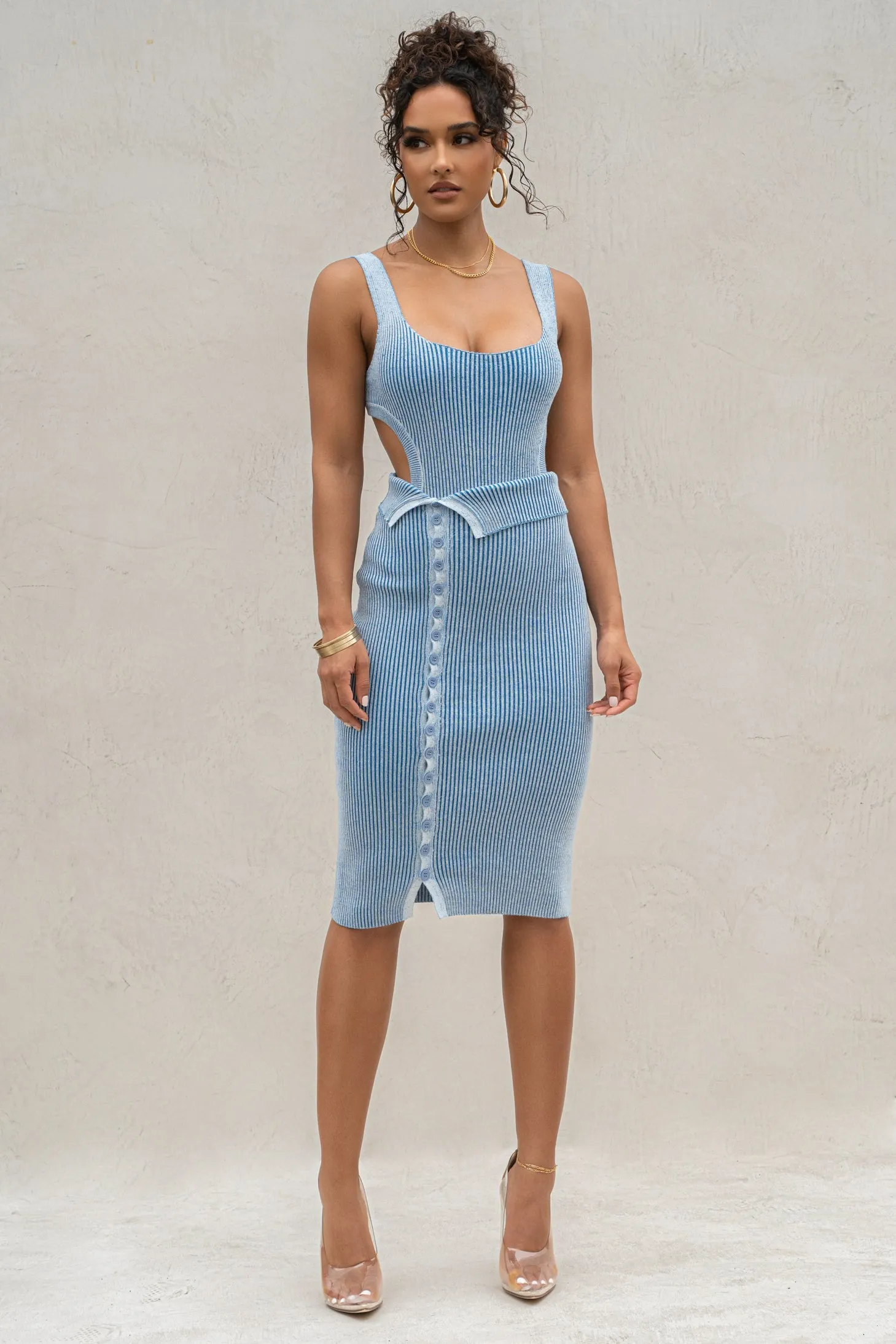 Denim/White Over The Top Skirt