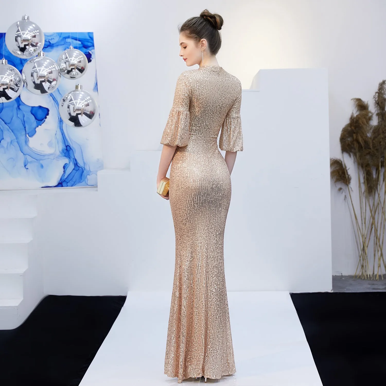Dione-16222-One Shoulder Fishtail Formal Dress