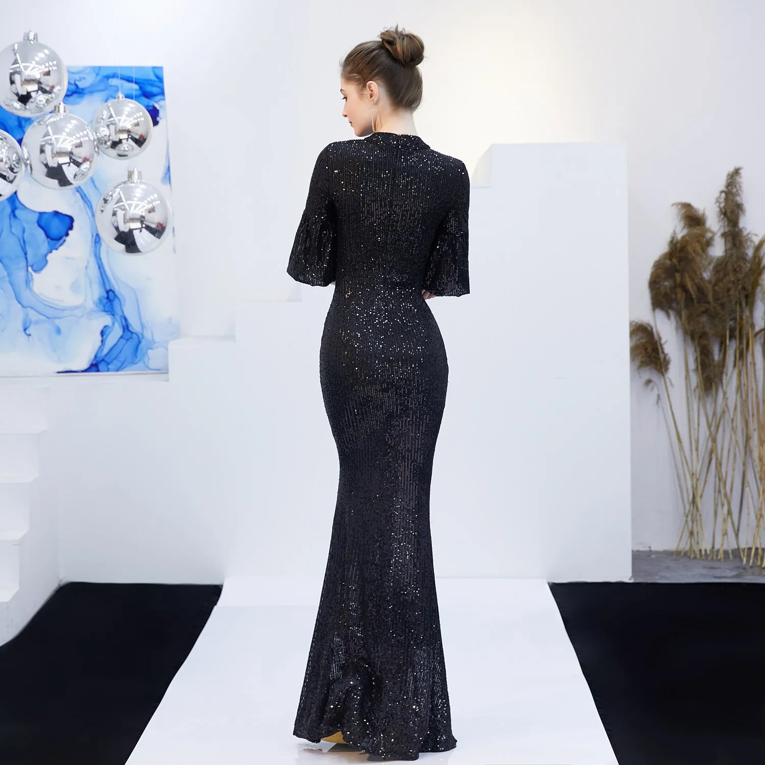 Dione-16222-One Shoulder Fishtail Formal Dress