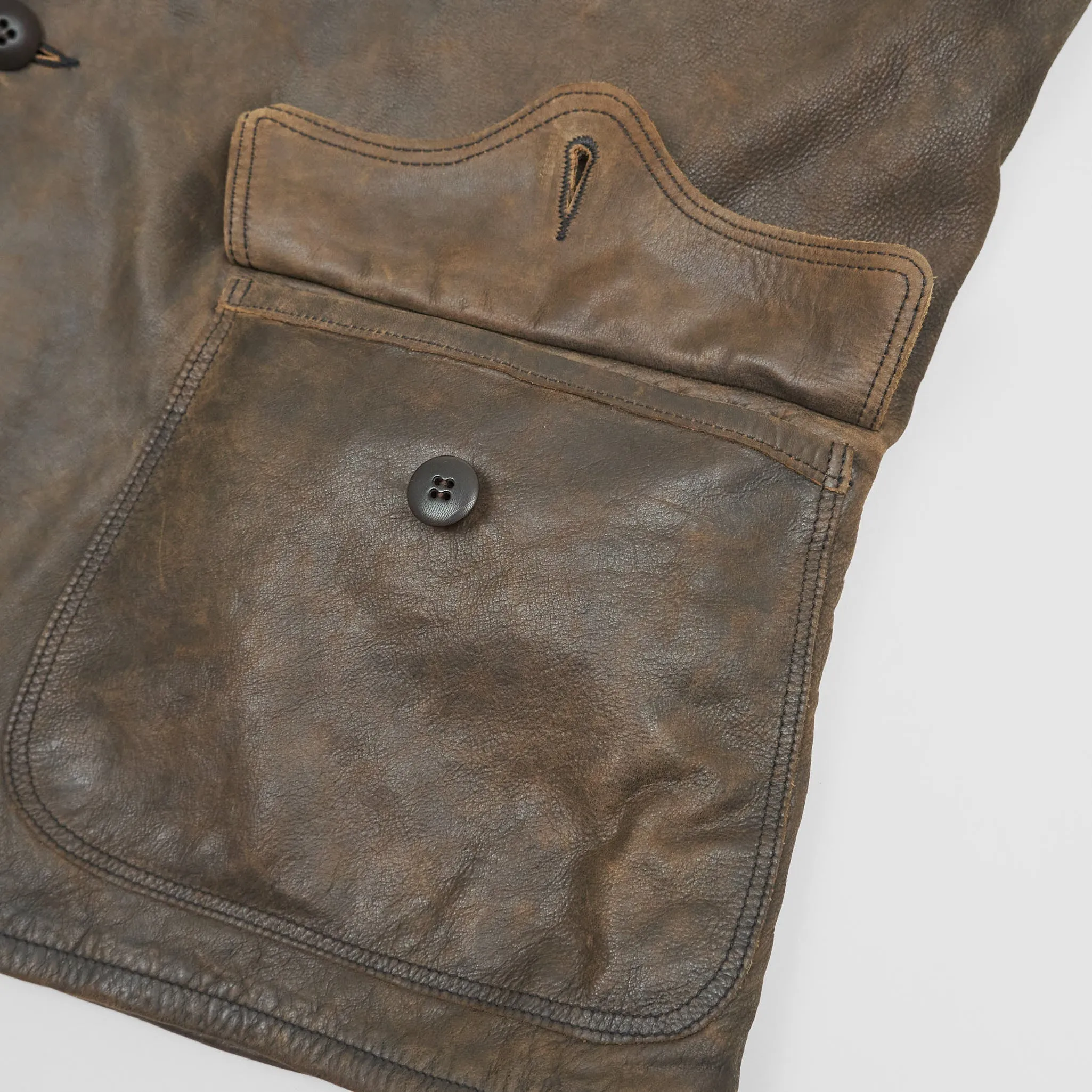 Double RL Western Coat with Shearling Collar