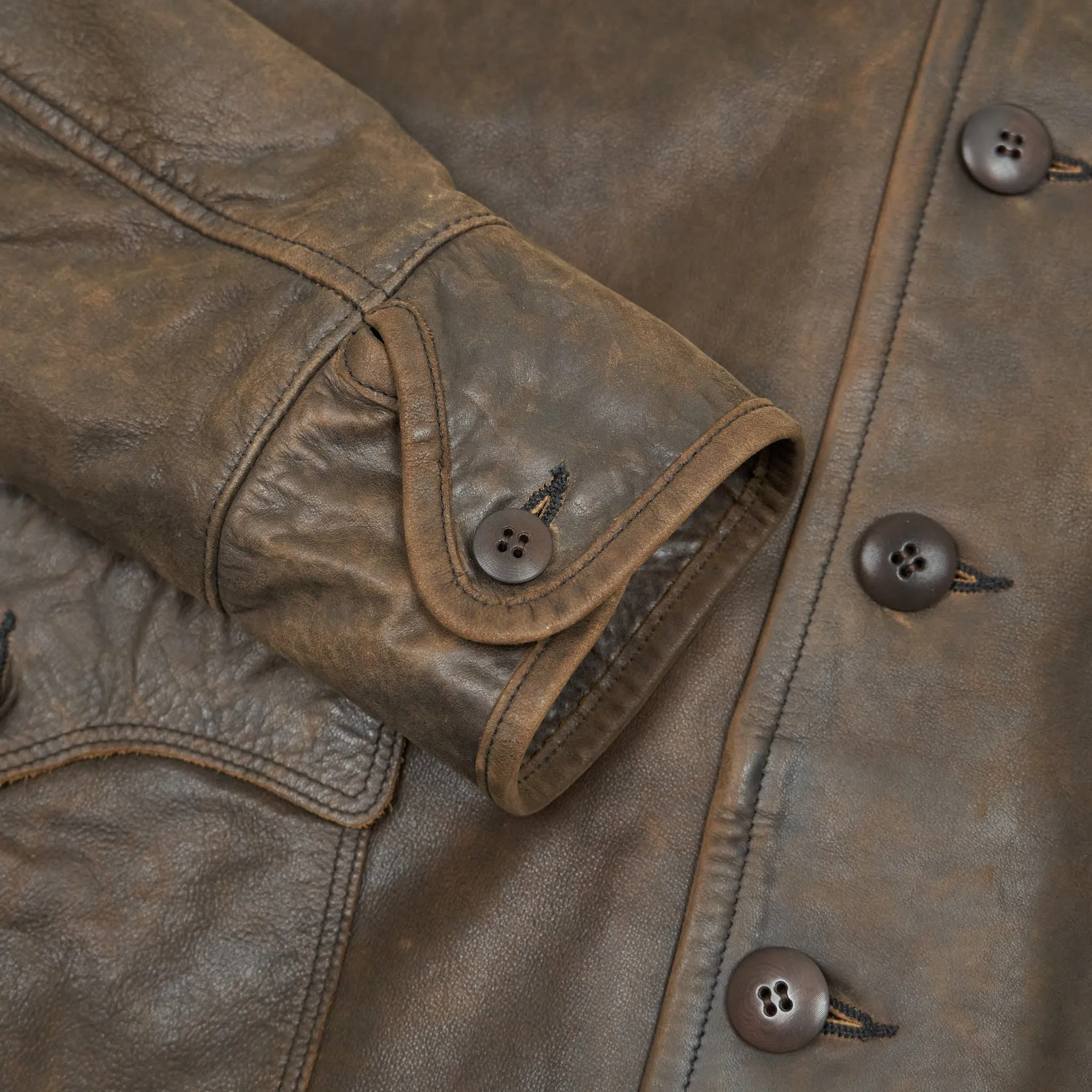 Double RL Western Coat with Shearling Collar