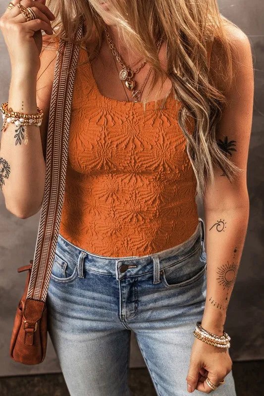 Down The Road Textured Crop Top Orange