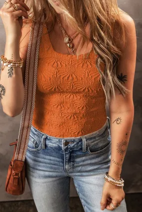 Down The Road Textured Crop Top Orange