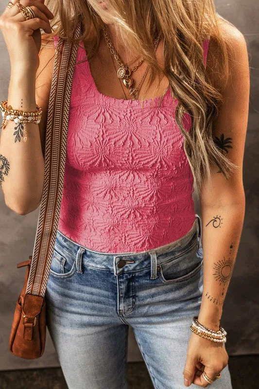 Down The Road Textured Crop Top Pink